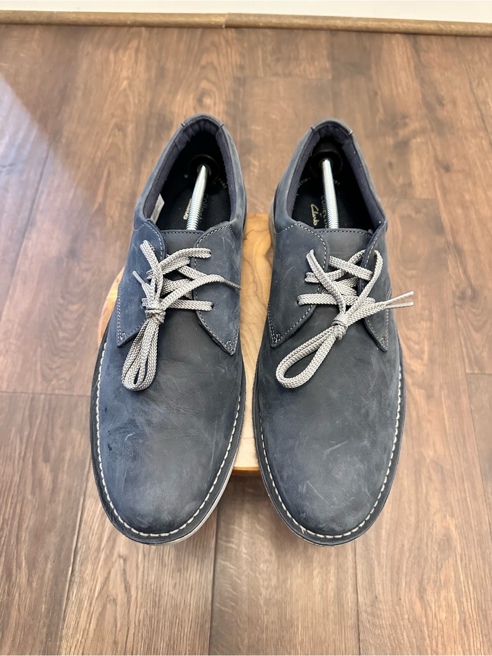 Clarks Forge Vibe Men's Casual Lace Up Blue Suede Oxford Shoes, Size 13